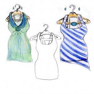 Dresses with accessories