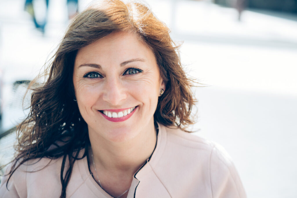 Smiling brunette woman