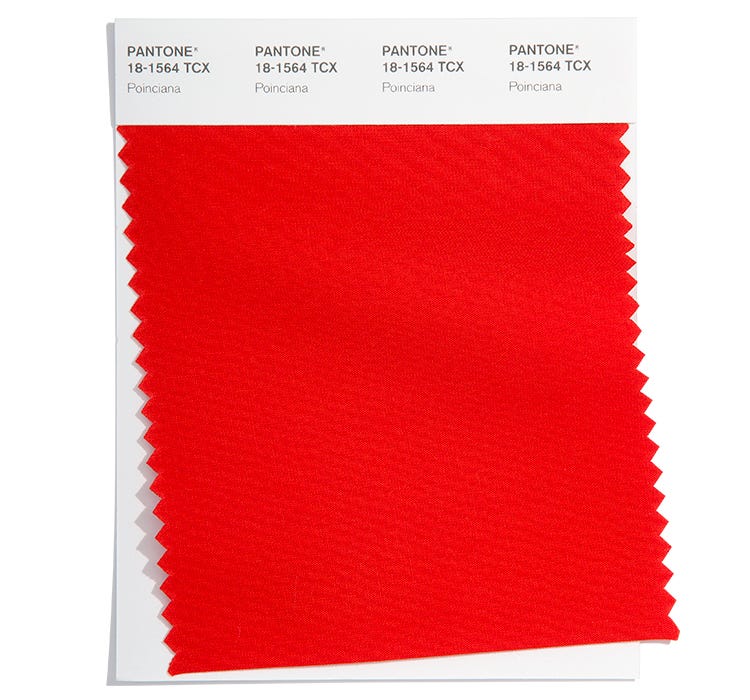 Pantone Red Color Swatch Poinciana