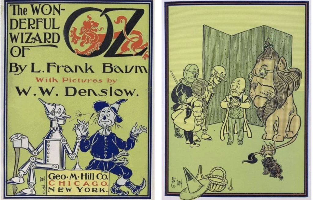 Green Illustrated bookcover of the Wonderful Wizard of Oz 