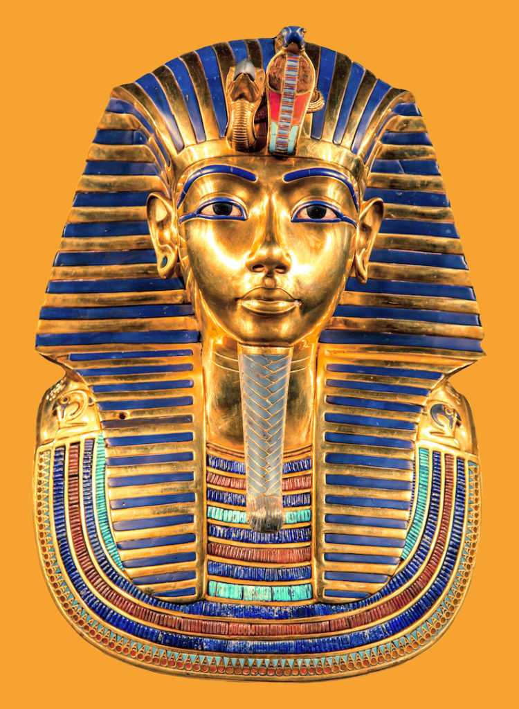 Gold Image of King Tut in his headdress.