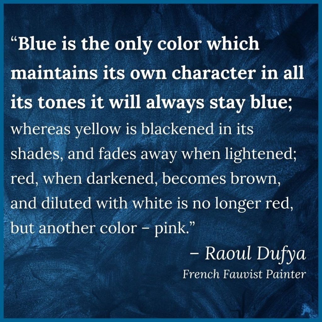 A quote about the color blue