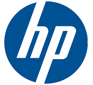HP logo which is blue
