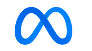 Meta logo is blue